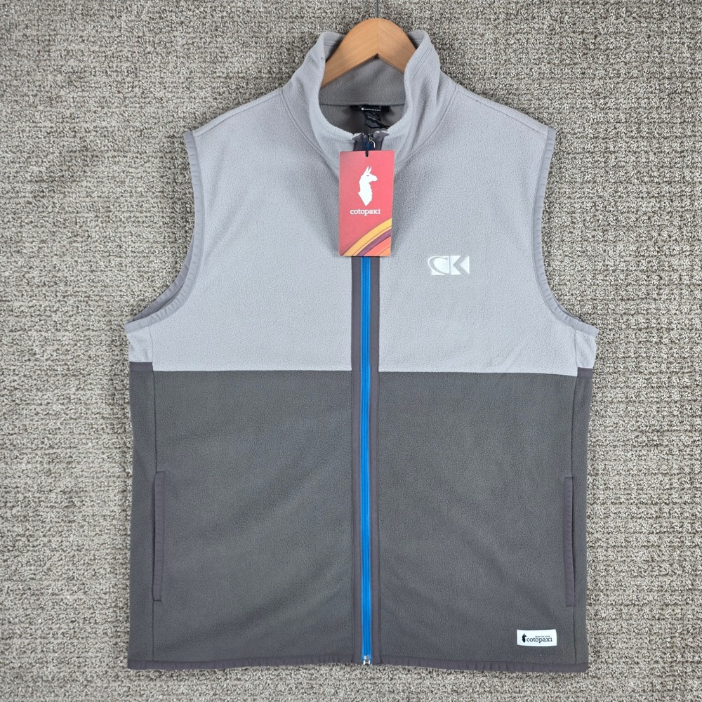 Cotopaxi Amado Fleece Vest Mens Large Smoke and Cinder Gray Full Zip NWT